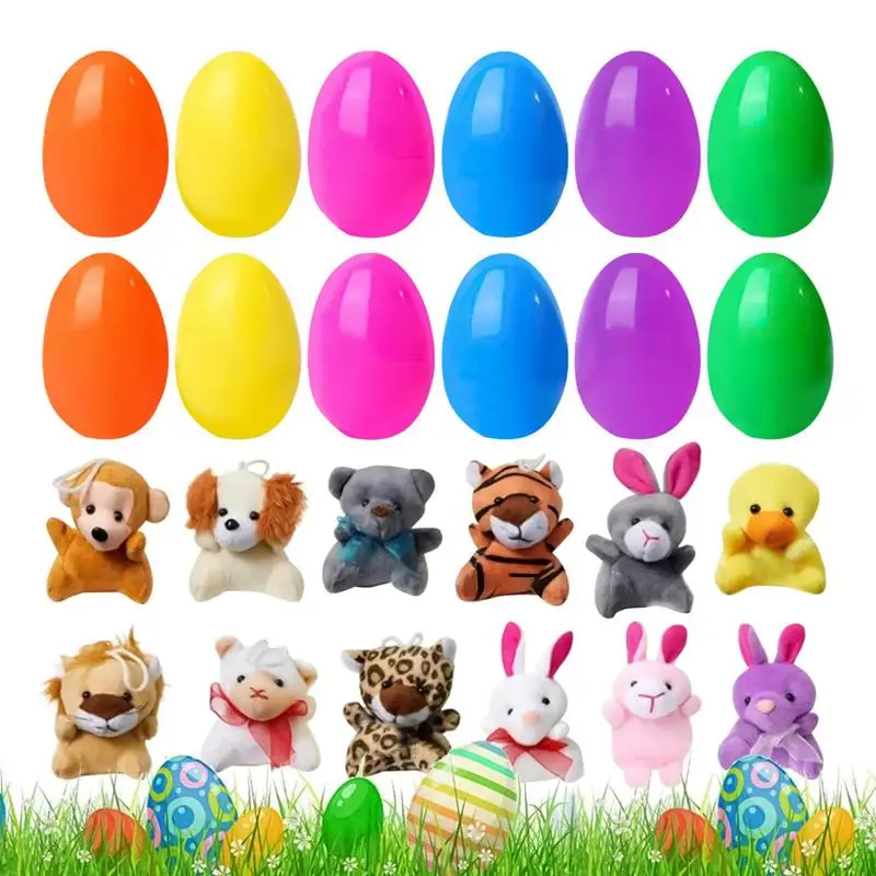 

Пасхальные яйца, наполненные плюшами, 12X праздничная мягкая корзина, плюшевая начинка, плюшевые игрушки, наполнитель корзины для детей