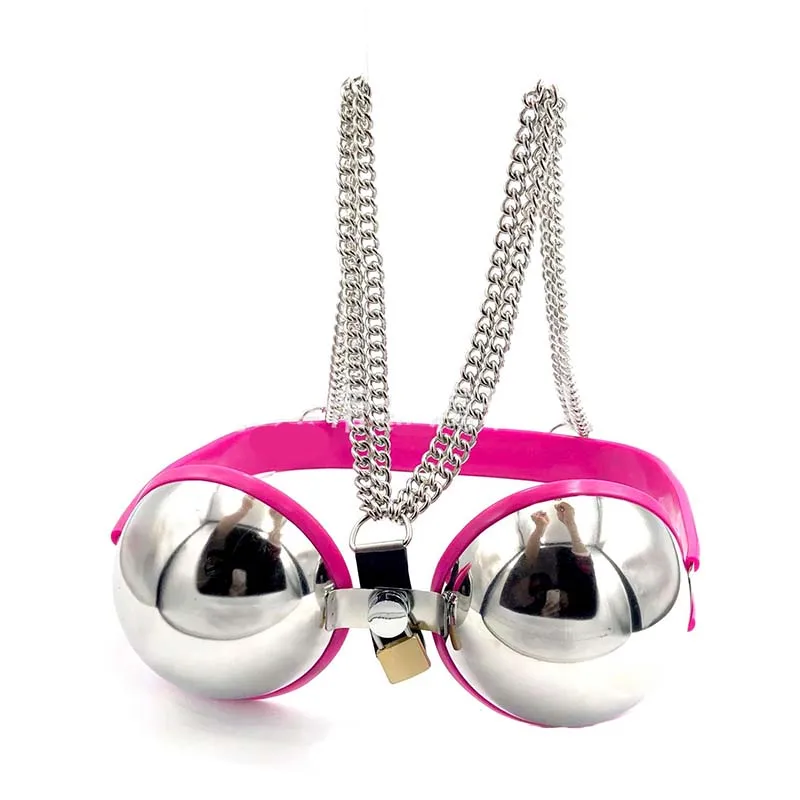 Metal Round Ball Handcuffs Chastity Bra Multi Colors Lockable Fist Mitts Restraint Sex Slave Adult Sex Toys for Male Female BDSM