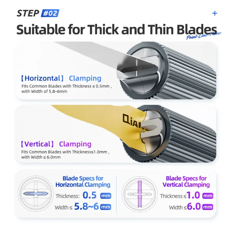 QIANLI Double-ended Handle Precision Dual-Use Anti-Slip Grip Ultra-Stable Collet for Mobile Phone Motherboard Repair Tools