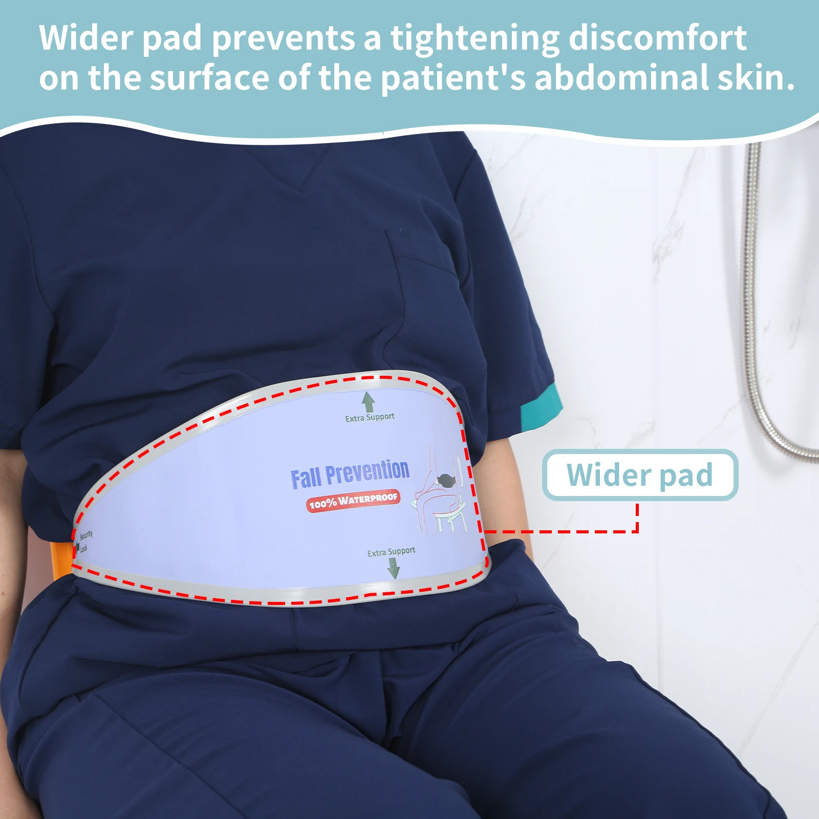 

Ehucon Удерживающий Ремень для Душевого Кресла - Водостойкий Пояс для Безопасности Пожилых (Уход за Пациентами, Регулируемая Пряжка, Антискользящая Лента)