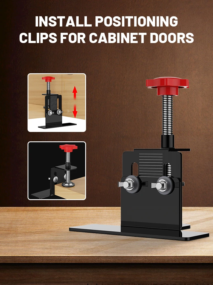 

1Pcs Cabinet Hardware Jig Carbon Steel Rust Resistant Clear Marking Cabinet Drilling Positioning Aid for Woodworking Hand Door