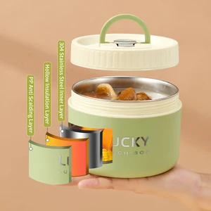 WORTHBUY Kotak Makan Siang Termal Tertutup Portabel untuk Anak-anak Microwave yang Dapat Ditumpuk 304 Kotak Bento Baja Tahan Karat Wadah Makanan Berinsulasi 12 hermetik penjualan terbaik - №