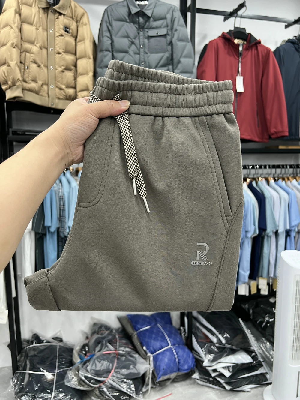 

Мужские спортивные брюки-джоггеры из 9 частей, мягкие, дышащие, из смесового полиэстера и хлопка, для весны и осени, модные, повседневные