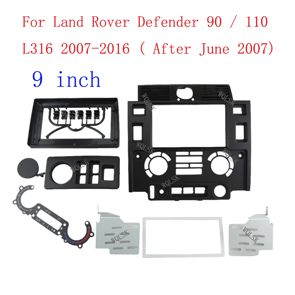 7/9 inch Car Radio Facia for Land Rover Defender 2007-2016 Panel Dash Kit Install Trim Fascia Plate Console Cover Bezel Adapter
