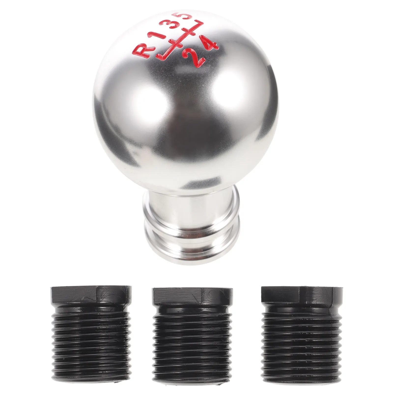 

1pc Aluminum Gear SK38-5 Handle Knob Silver Manual Shift Car Handle Lever Knob Durable Smooth Car Accessories