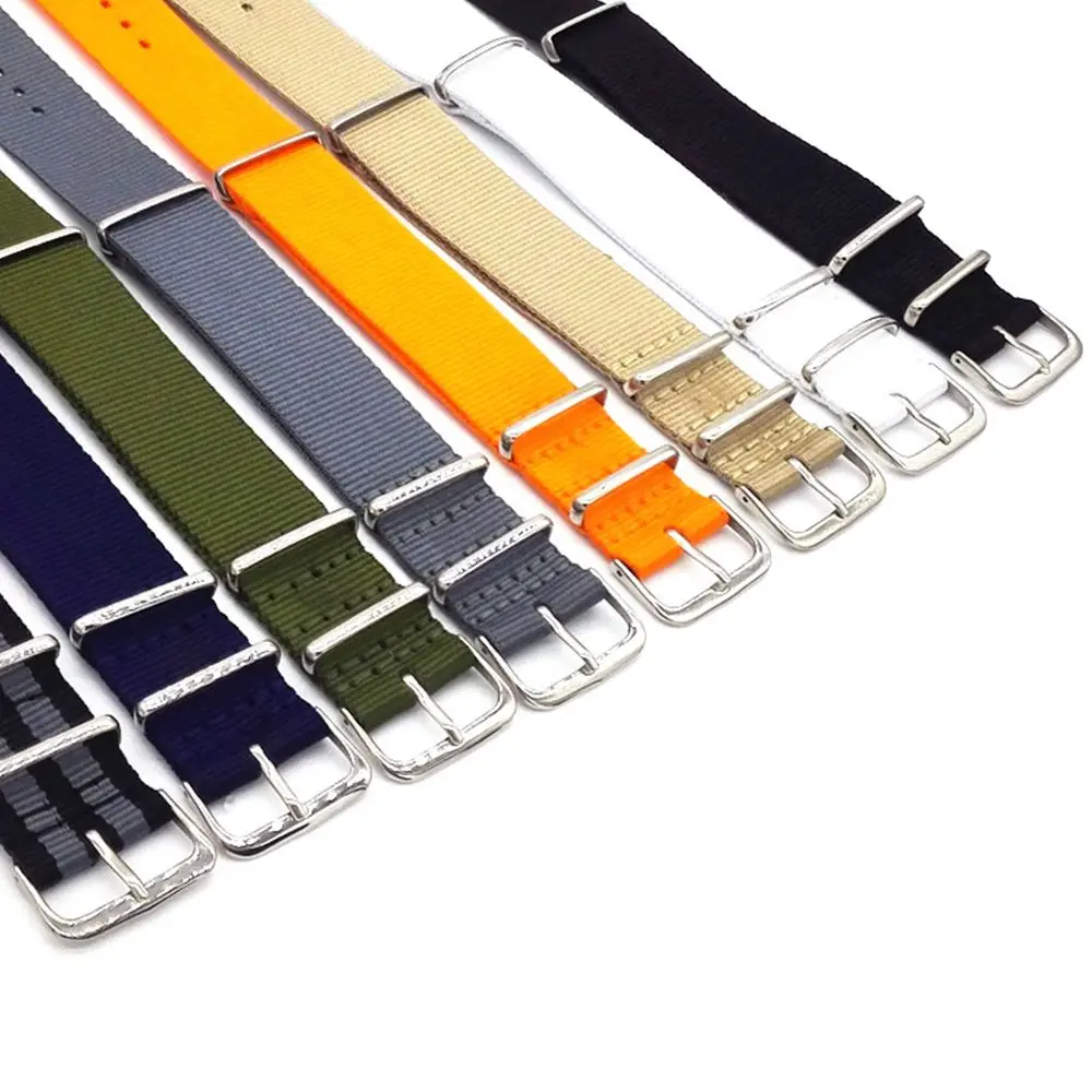 Pulseira de Relógio de Nylon Trançado Durável e Ajustável de 18, 20 e 22 mm para Homens e Mulheres