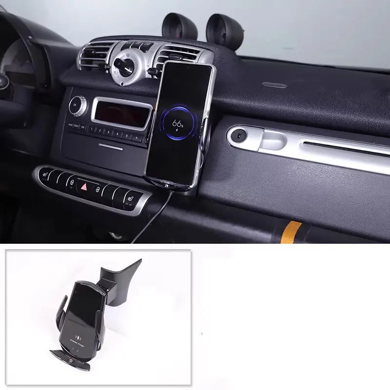 

Car Glove Box Side Phone Holder Wireless Charging GPS Navigation For Smart 451 Fortwo Car Accessories Interior Styling