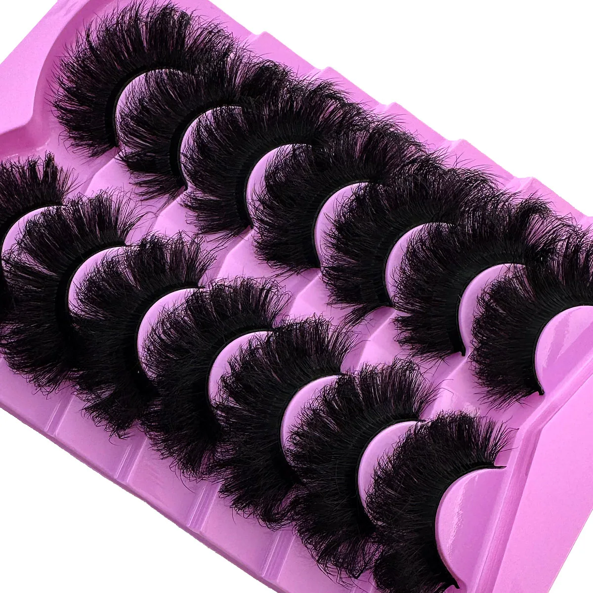 7 Pairs Thick 9D Faux Mink False Eyelashes Multi-Layered Curly & Fluffy, Soft & Voluminous Drama Messy 18- 25mm Ultra Long Dense - view 6