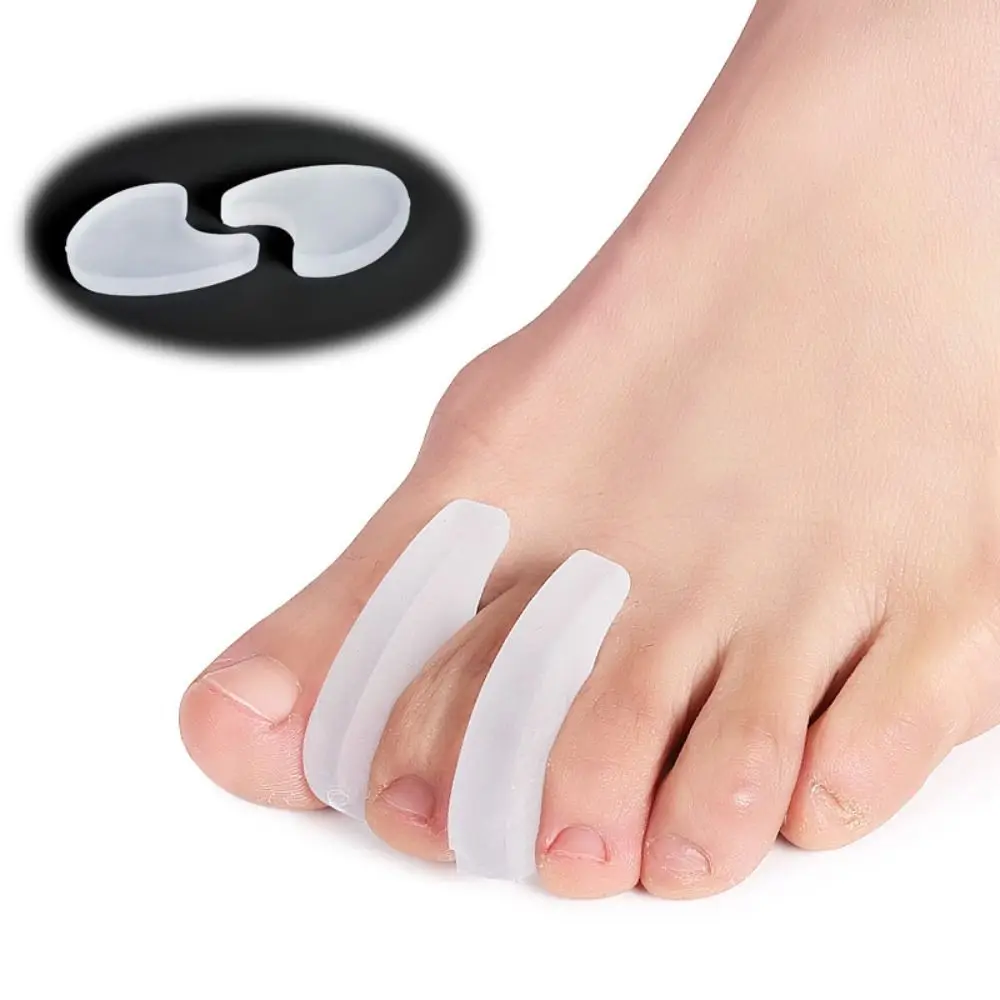 Separador de silicona para dedos de los pies, Protector de pulgar, ajustador de Hallux Valgus, Corrector de juanete y pedicura, 2 piezas = 1 par