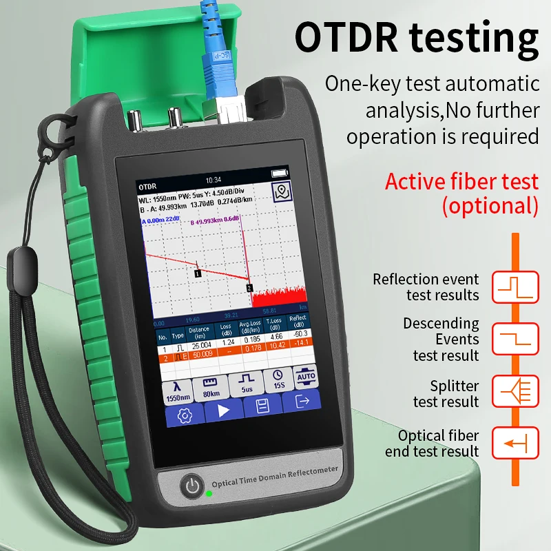 COMPTYCO 80KM Mini OTDR Multi-functional Touch Screen Optical Time Domain Reflectometer Fiber Optic Tester Built-in OPM VFL LS