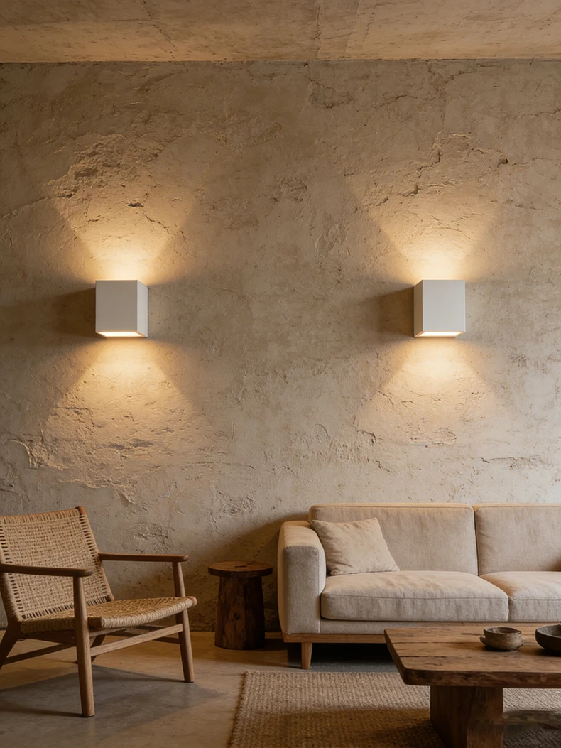 White Gypsum LED Wall Lamp Atmosphere Sconce