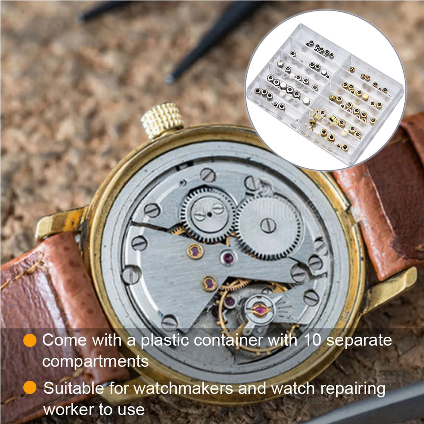 Assorted Watch Crown Parts Replacement Accessories Watch Repairing Tool Kit Watch Crown Parts Replacement Accessories