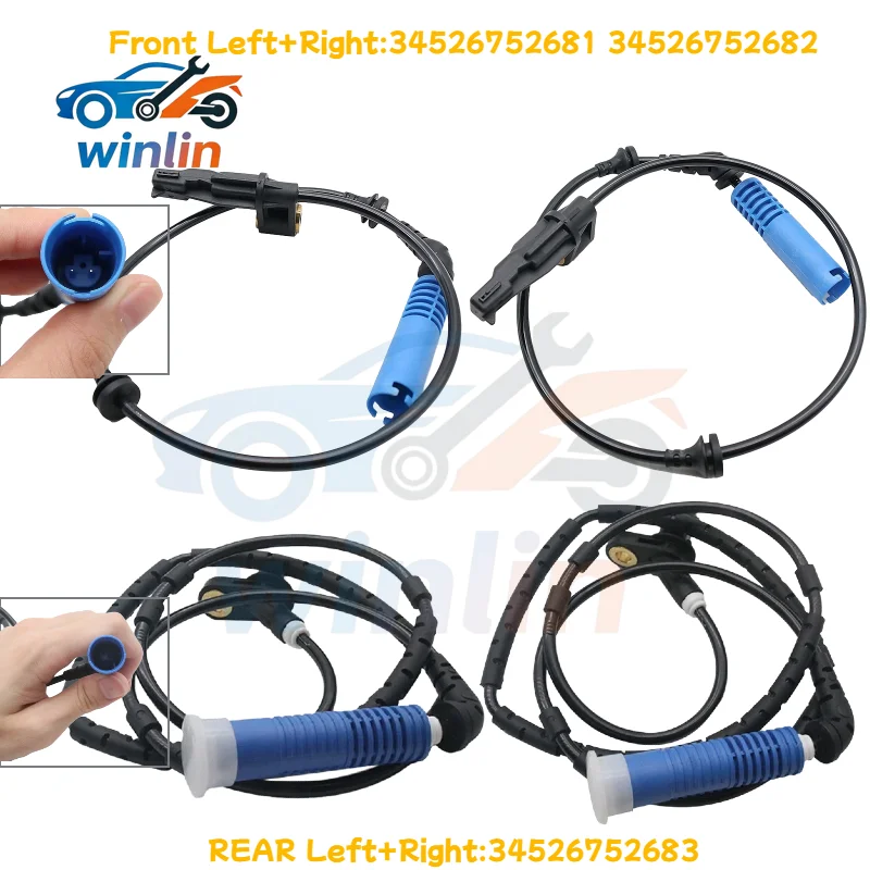 4PCS OEMFront Rear Left/Right ABS Wheel Speed Sensor For BMW E46 316 318 320 330 Z4 E85 E86 34526752681 34526752682 34526752683