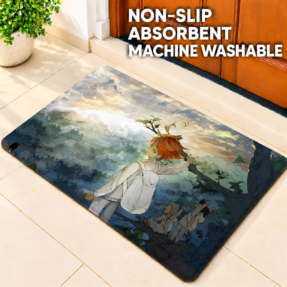 anime The Promised Neverland Floor Mat Doormat Non-Slip Floor Mat Rug for Bathroom Kitchen Entryway Indoor Outdoor Home Decor