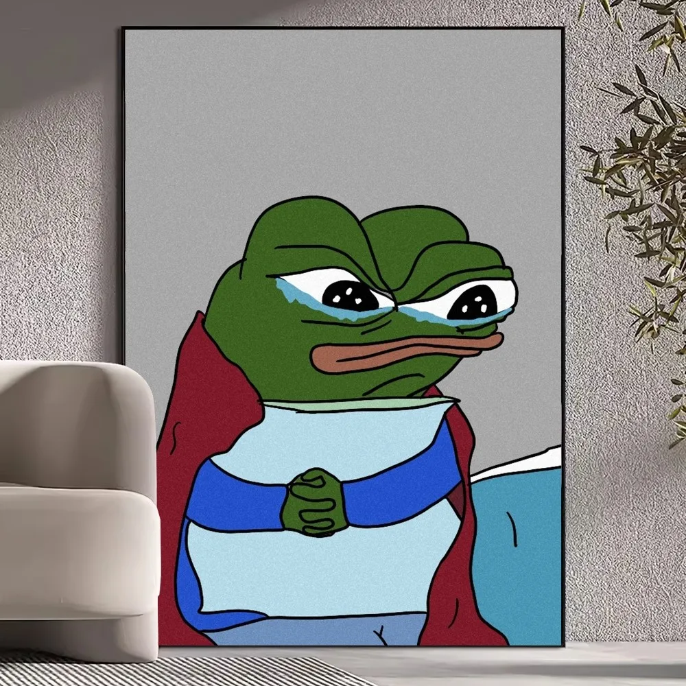 Sad Frog Pepe Poster Prints Wall Pictures Living Room Home Decoration