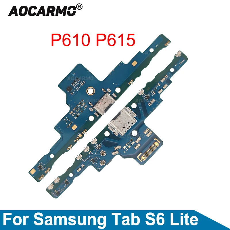 Aocarmo For Samsung Galaxy Tab S6 Lite P610 P615 P613 P619 P615C USB Charging Port Charger Plug Dock Connector Flex Cable