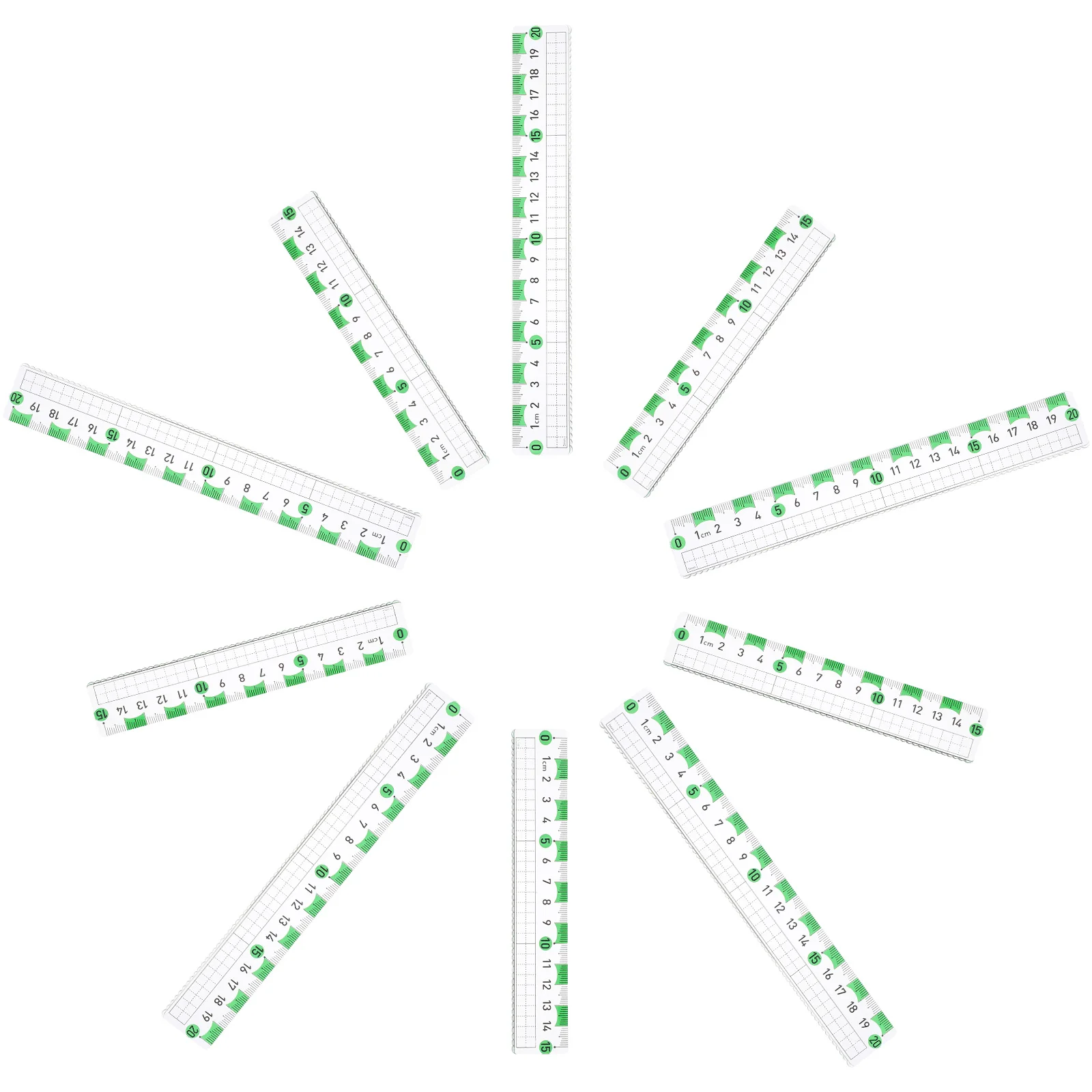 10Pcs Reading Ruler Professional Multi-Function Straight Ruler Portable Measuring Tool for Architects Students Artists Engineers