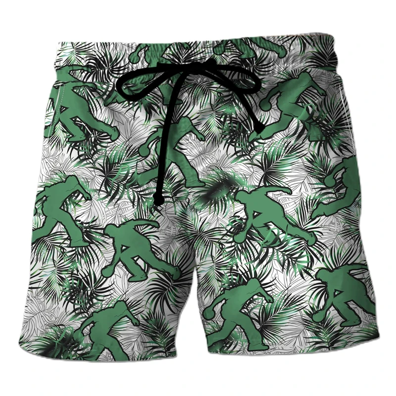 Fashion Bowling Graphic Short Pants For Men Casual Summer Vacation 3D Printed Sports Beach Shorts Loose Quick Dry Swim Trunks