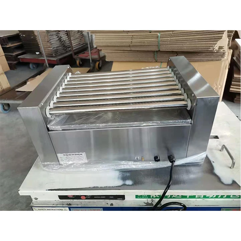 Hotdog Grill Machine Electric Hot Dog Sausage Machine Hot-dog 9 Roller Grill Cooker Machine Cooker For Restaurant