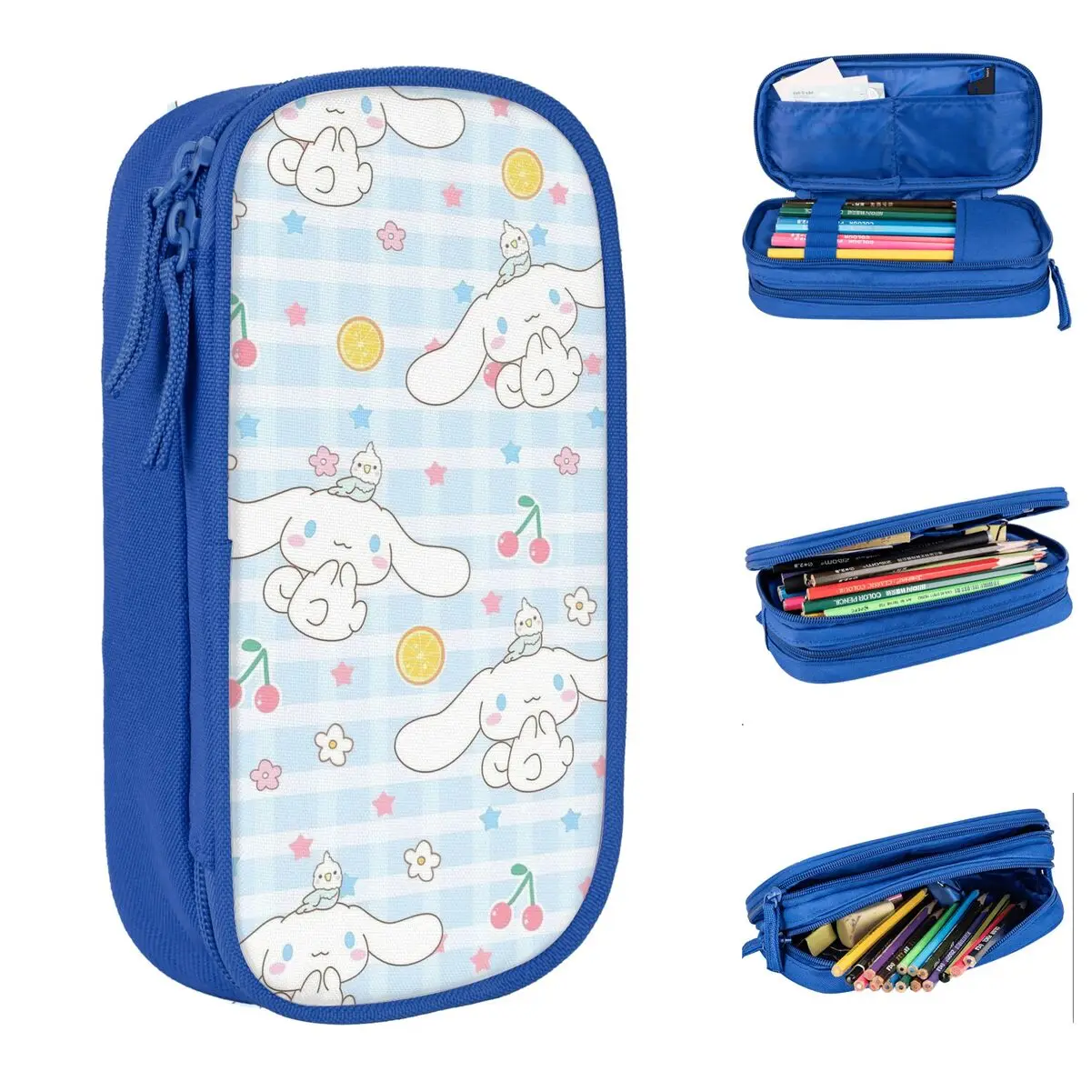 cute cinnamoroll pattern pencil cases cartoon pen bags para meninas e meninos grande capacidade estudantes escola presentes novo 01