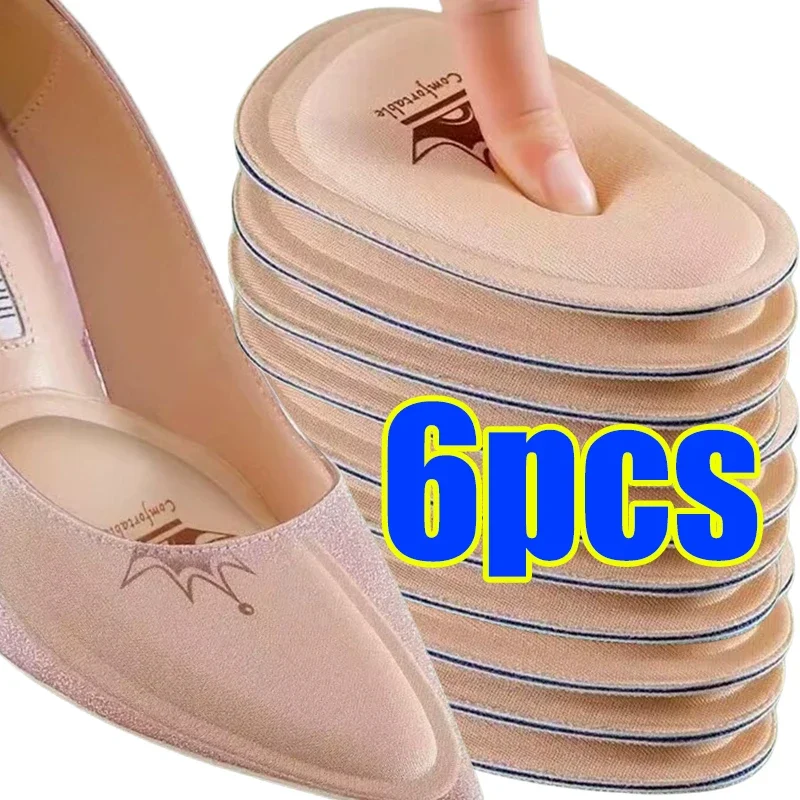 2/6PCS Nicht-slip Krone Vorfuß Pads Frauen Kissen Schmerzen Relief Fuß Pflege Pad High Heels Halbe-größe Einsatz Schuh Sohle Fuß Einlegesohlen