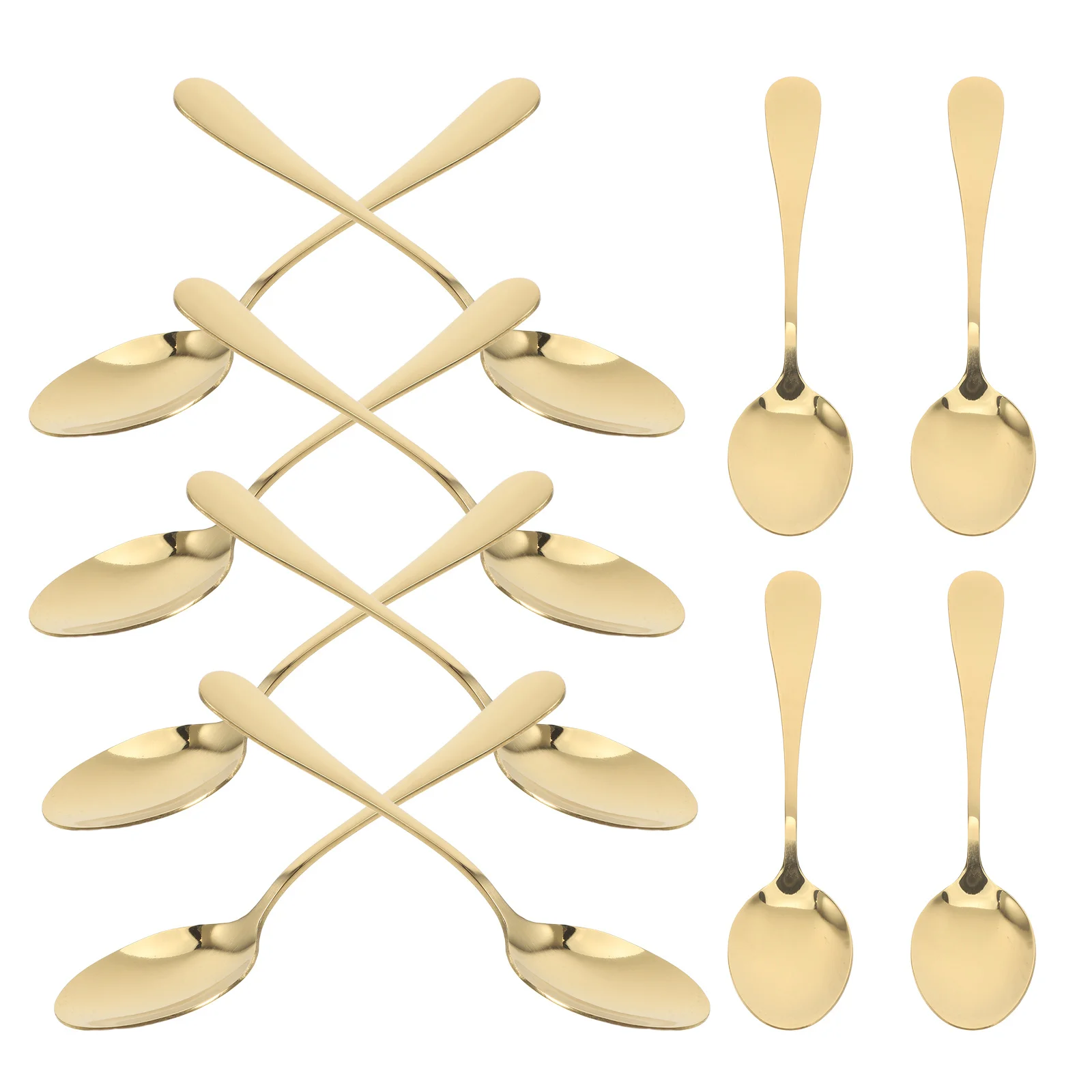 

12pcs Stainless Steel Dessert Spoon Gold Measuring Spoons Espresso Brass Cake Dinner Elegant Titanium Comfort Versatile Kitchen