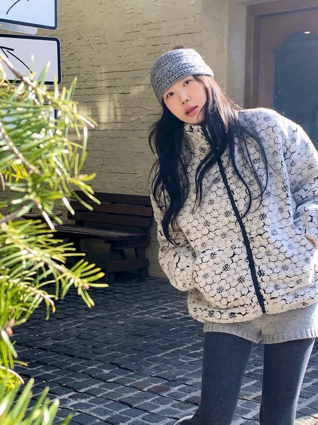 Winter Chic ort Jaet frauen Lamm Pelz Getrimmt Stehkragen Fce Gefüttert Blumen Stickerei Warme Koreanische Sle Oberbekleidung