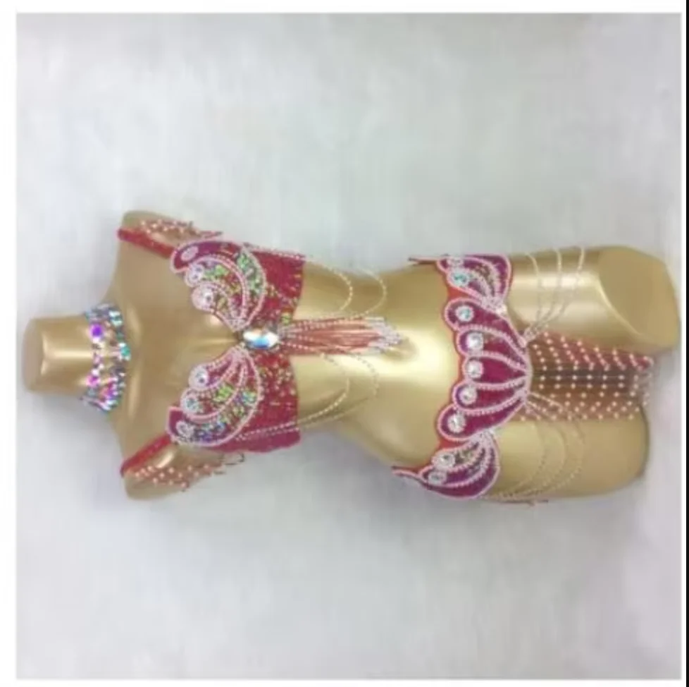 Menina quente palco dança mostrar roupas sexy traje de dança do ventre conjunto sutiã + cinto 2 peças/set festa noite evento wear