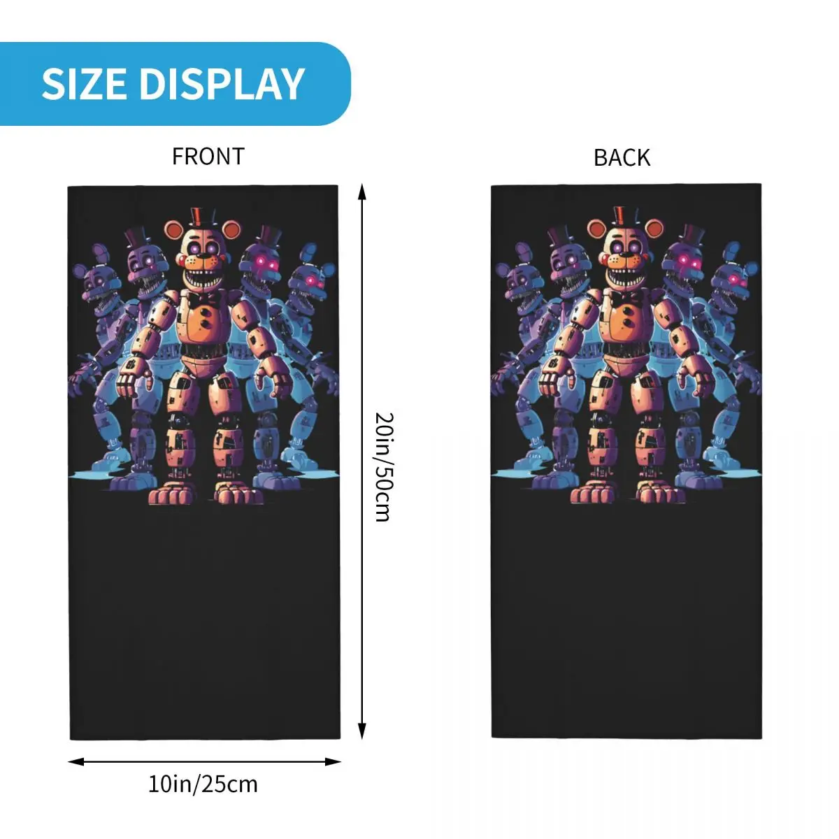 Five Bears Bandana Neck Gaiter Printed Motor Motocross FNAF Game Face Scarf Multi-use Balaclava Cycling Unisex Adult Breathable