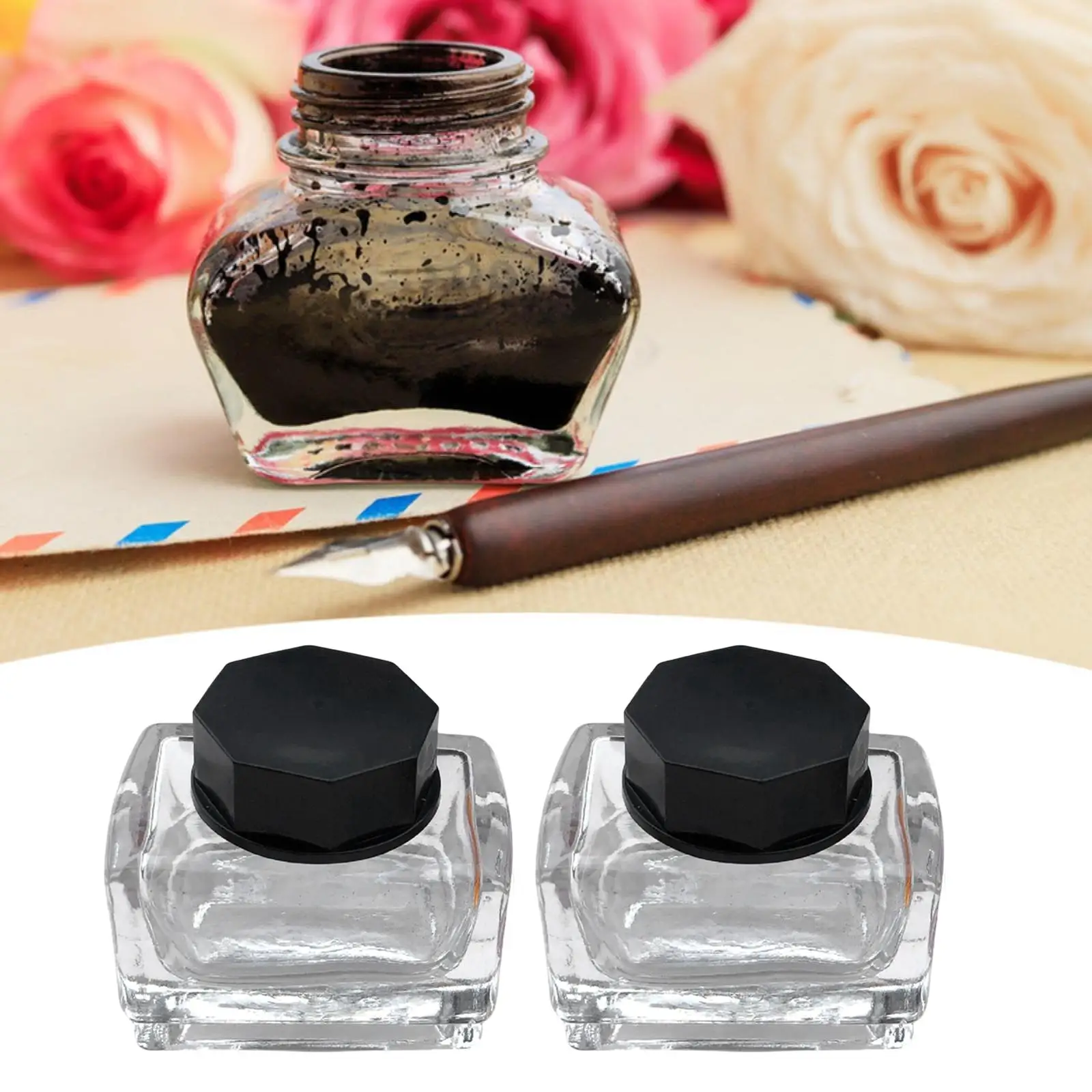 Small Clear Glass Jars 15ml Empty Bottles with Lids for Dye Ink Sample Storage and DIY Gifts