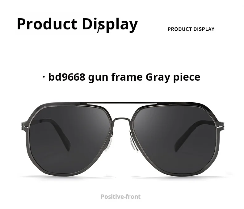 YIMARUILI Herren- und Damenmode Pilot Polarisierte Sonnenbrille Retro UV400 Schraubenloses Design Optische Brillen mit Sehstärke BD96 – Detail 7