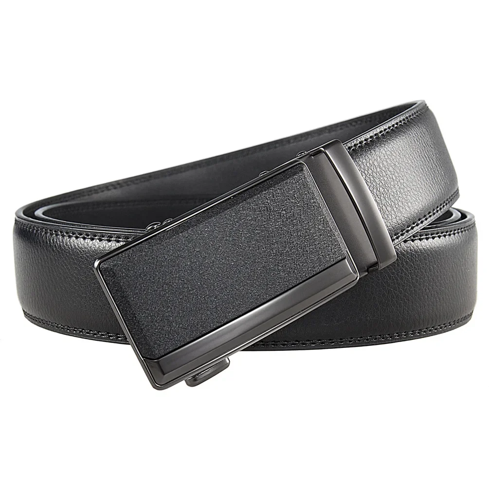 Plus Large Size 130 140 150 160 170cm Men\'s Leather Belts Fashion Automatic Buckle Cowskin Belt Luxury Designer 3.5cm Width