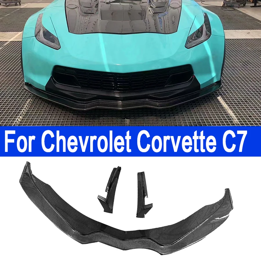 For Chevrolet Corvette C7 Carbon fiber front lip bumper lip splitter racing chin spoiler body kit