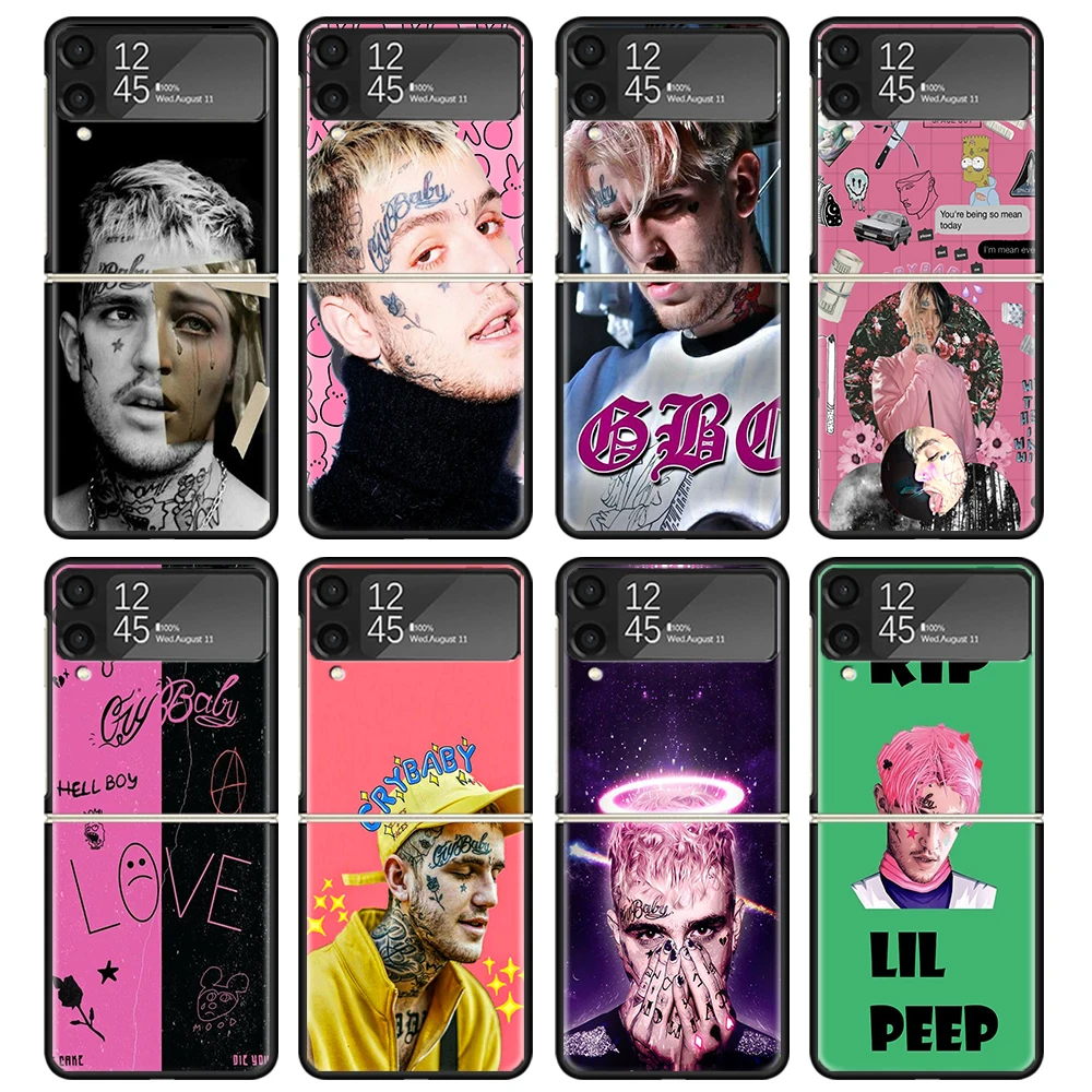 Lil Peep Singer Case For Samsung Galaxy Z Flip 4 5 3 z Flip5 Flip4 5G Hard Phone Cover Flip3 Split Folding Black Plastic Coque