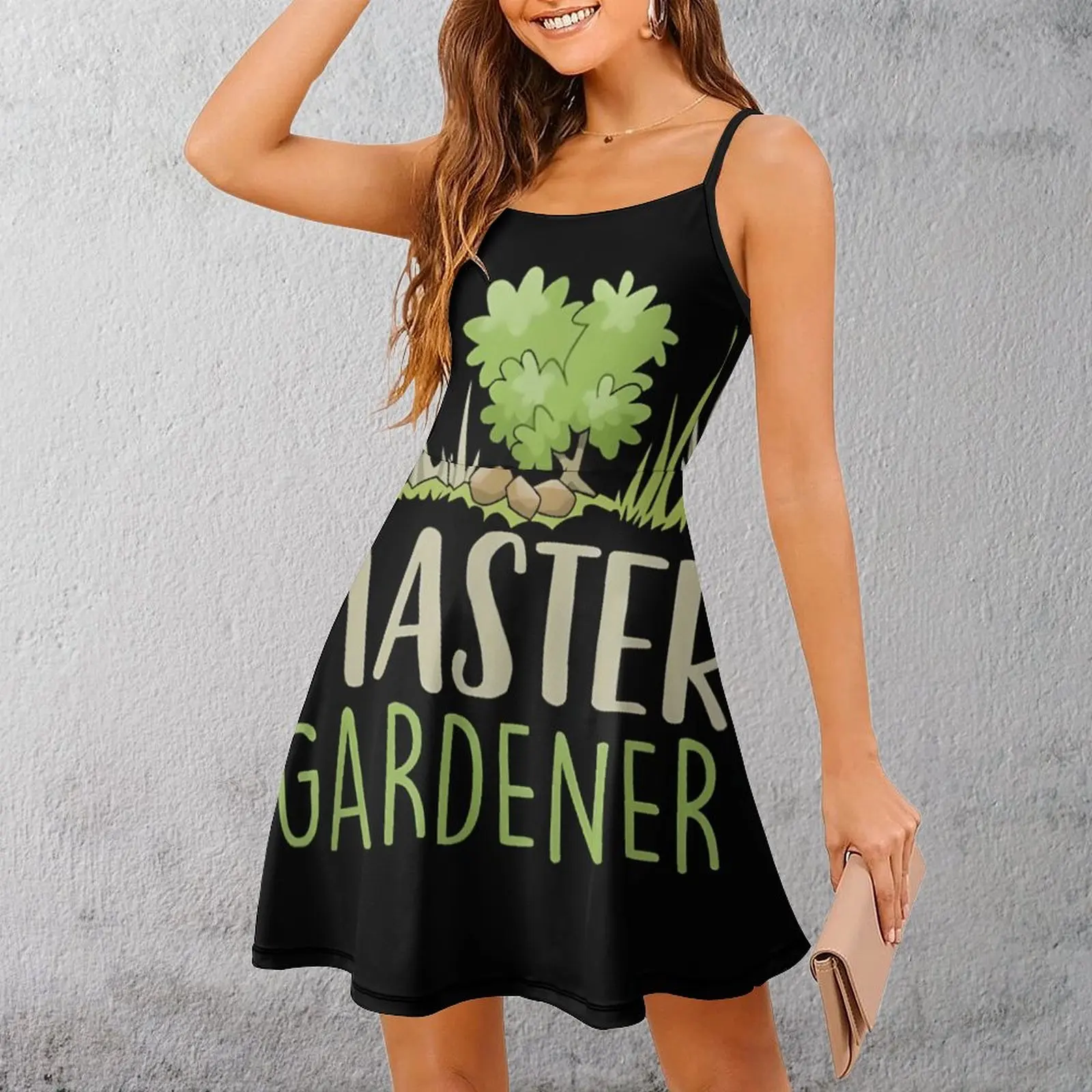 

Master Gardener Emblem Graphic Sexy Woman's Dress Women's Sling Dress Joke Clubs Strappy Dress