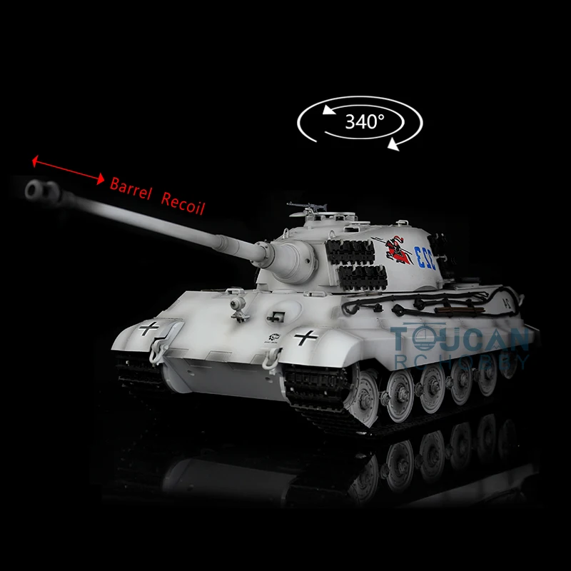 2.4G Henglong 1/16 7.0 Plastic German King Tiger RTR RC Tank Barrel Recoil 3888A Infrared Battle TH17546-SMT7