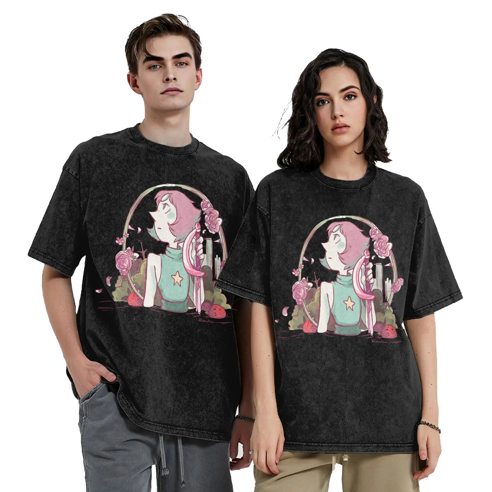 Strawberry Field Stevens Universes Washed T Shirts Streetwear Hip Hop T-Shirt  Tee Shirt for Men Women Cotton Oversize Summer