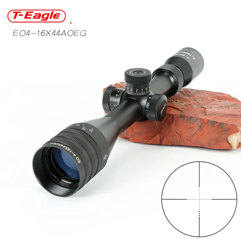 Imagem -02 - T-eagle Eo416 X44aoeg Riflescope Spotting Scope para Caça Colimador Óptico Gun Sight Vermelho Verde Azul Iluminação Airsoft