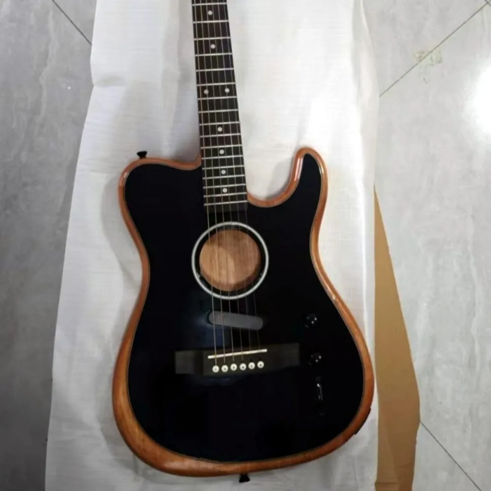 High Quality Musical Instrument Mahogany Body Black Muted Guitar Silent Electric Guitar