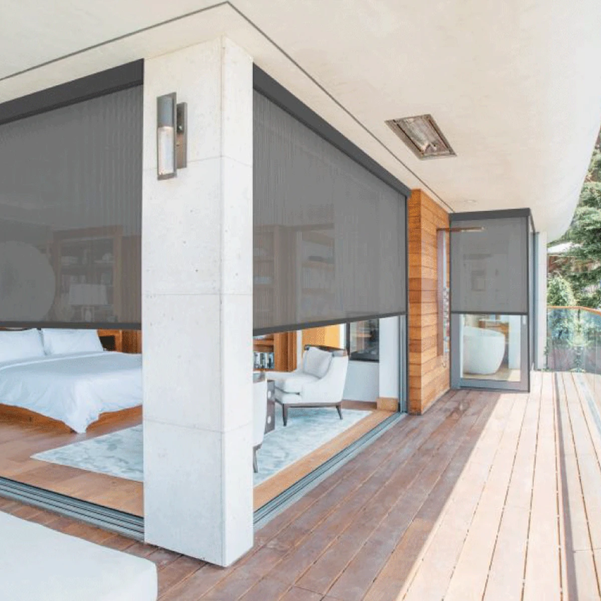 الذكية تعتيم في الهواء الطلق يندبروف مقاوم للماء الستائر الدوارة مخصص المضادة للأشعة فوق البنفسجية المنزل في الهواء الطلق يندبروف ظلة نافذة الظل #3