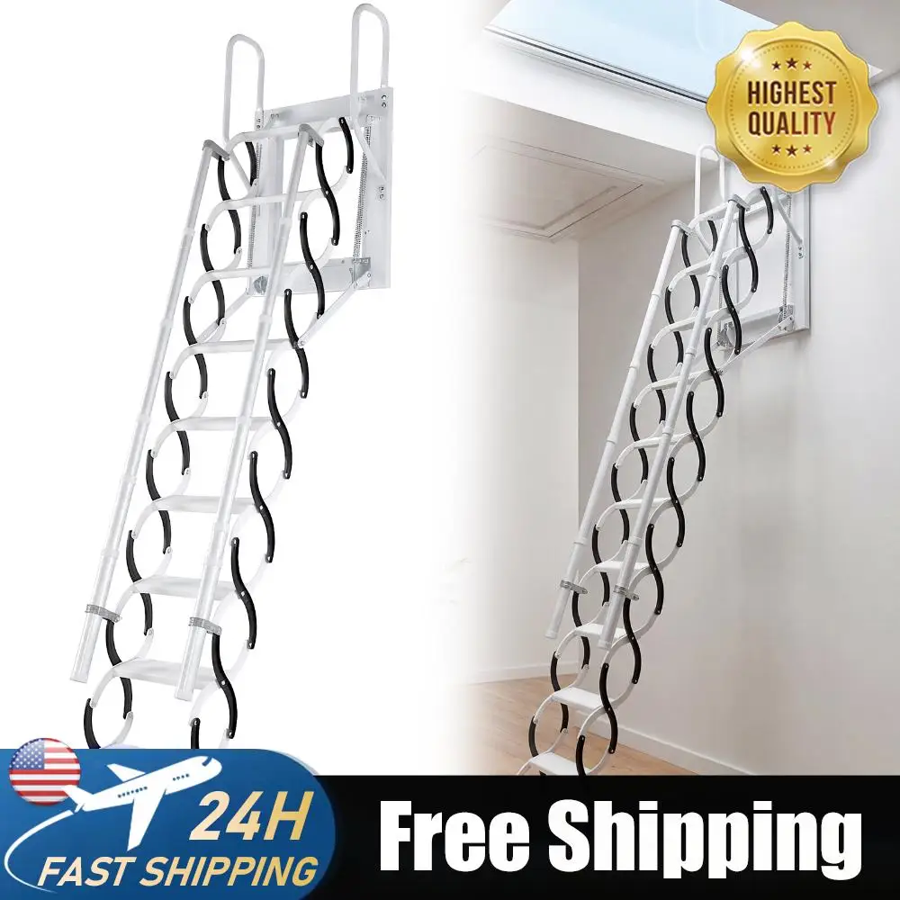 

Wall-Mounted Folding Stairs Telescopic Attic Ladder (10 Steps 2.55-3.0M)