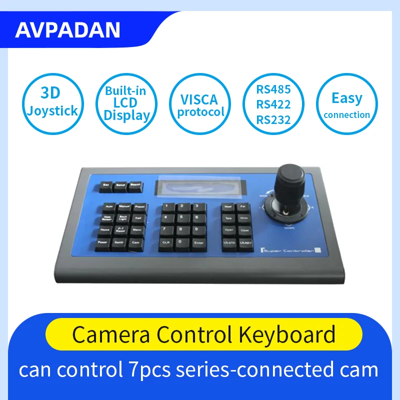 

Network controller video conference keyboard controller IP PTZ Camera Controller LCD display support RS232/422/485 VISCA Protoco