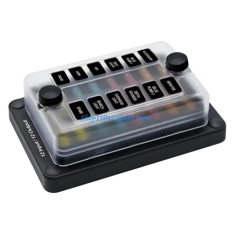 

y1gd 12 Way Truck Power Distribution Blade Holder Box Block Panel with LED Light