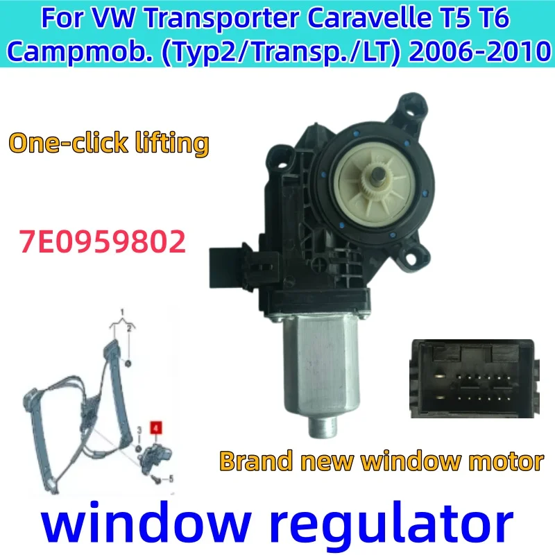 Raamregelaar voor Skoda Roomster Fabia VW Transporter T5 T6 Polo 6Q2959802F 7E0959801 7E0959802 6Q2959802H raammotor