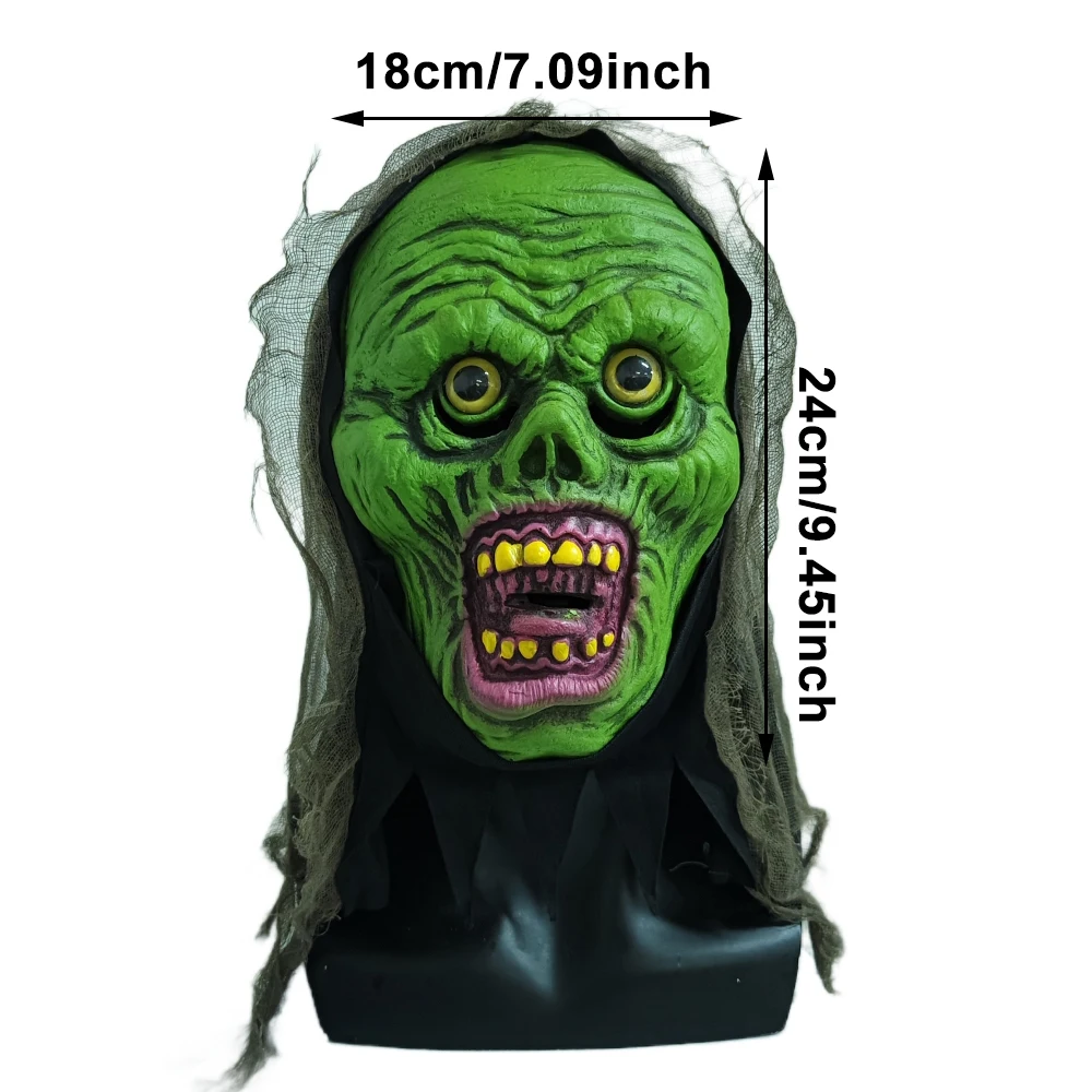 3D Grimace Mask Halloween Masquerade Foam Mask With Head Scarf Horror Party Haunted House Cosplay Demon Zombie Mask Prank Props