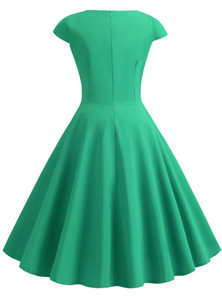 New Summer Women Vintage Dress Short Sleeve V Neck Casual Elegant Retro Pin up Party Midi Dresses Vestidos Robe - AliExpress 200000345 New Summer Women Vintage Dress Short Sleeve V Neck Casual Elegant Retro Pin up Party Midi Dresses Vestidos Robe - AliExpress 200000345