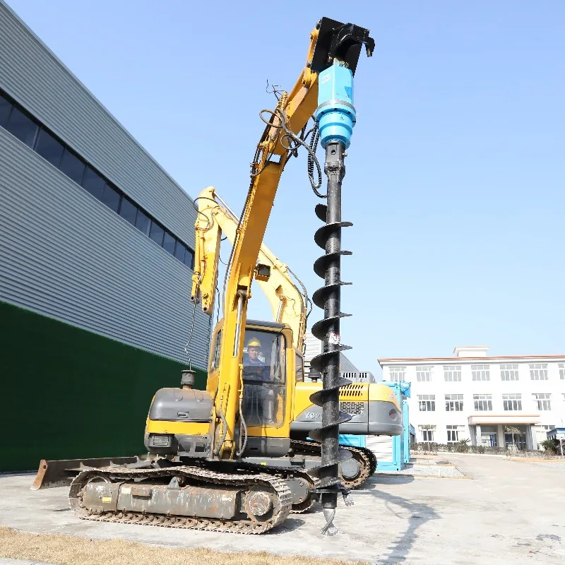 Multifunctional Hole Drilling Earth Auger, Heavy Duty Structural Design, Practical Attachment Fit for Tractor and Excavator