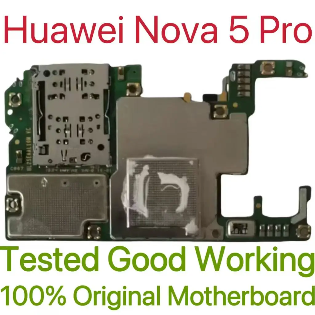 Original Unlocked Main Board For Huawei Nova 5 Pro Mainboard Motherboard Unlocked With Chips Circuits Flex Cable