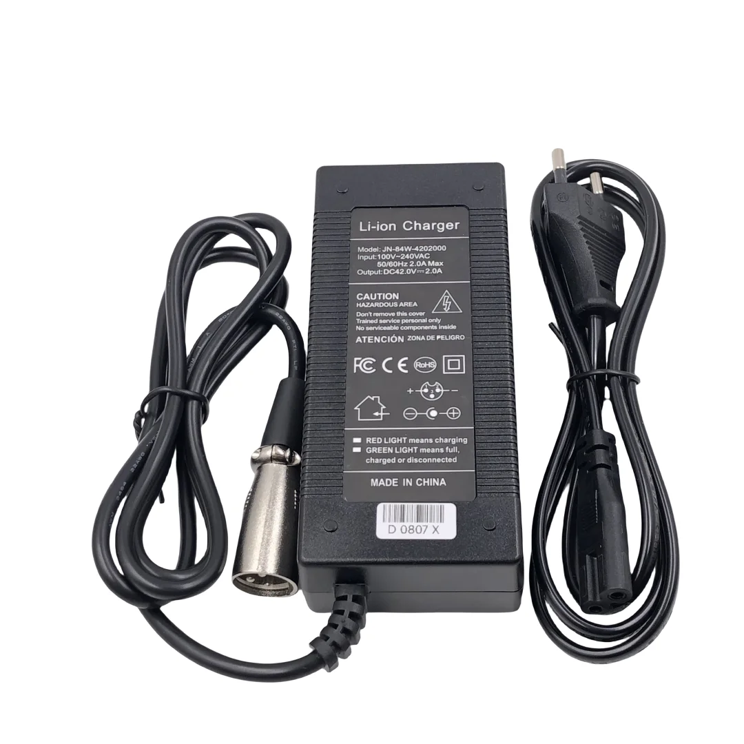 36V Li-ion Charger 42V2A Lithium Battery Charger for 36V moped with XLR Socket/Connector Good Quality