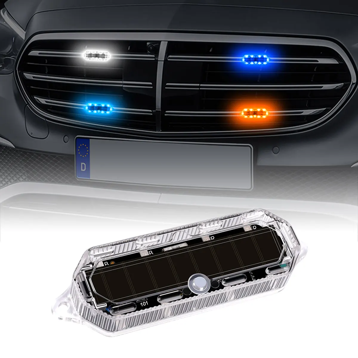 

Auto Solar Power Vibration LED Safety Warning Strobe Light Motorcycle Tail Decorative Light Night Anti-collision Signal Lamp